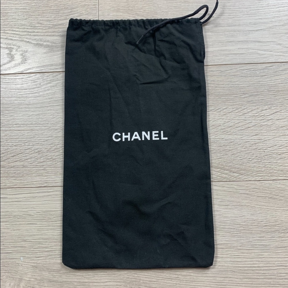 Chanel Black Cotton Fabric Shoe Dust Bag